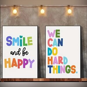 2pcs Inspirational Positive Paintings on Canvas Frameless- 11.81inch x 15.75inch